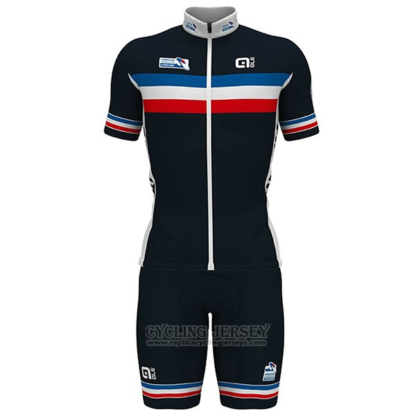 2017 Cycling Jersey France Black Short Sleeve and Bib Short